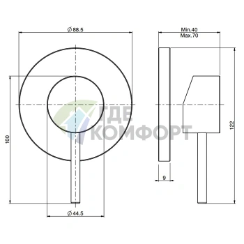 Смеситель для душа встроенный FIMA Carlo Frattini Spillo Up хром (F3033/1CR) - фото 2