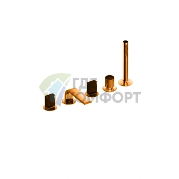 Смеситель для ванны Fantini Venezia с ручным душем, 5 отверстий, цвет Matt Copper (29 P9 N565S) - фото 1