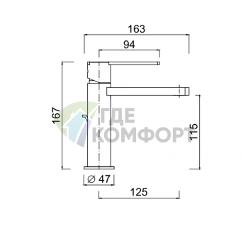 Смеситель для раковины SIMAS BERLIN однорычажный с гибкой подводкой в хроме (BEMML cr) - фото 2