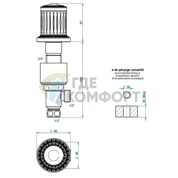 Смеситель THG MALMAISON CRISTAL в матовом золоте (U94-F31-35) - фото 2