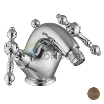 Смеситель для биде FIMA Carlo Frattini Epoque с донным клапаном, бронза (F5062/2BR) - фото 1