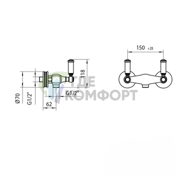 Смеситель для души Bossini Liberty матовый никель (Z001101.094) - фото 2