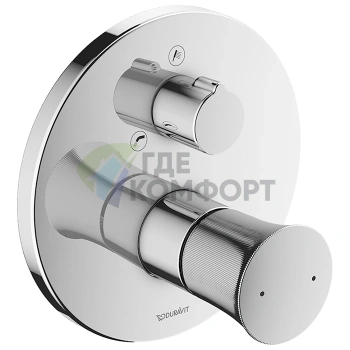 Смеситель для ванны Duravit White Tulip: встраиваемая модель на 2 источника, хром (WT5210012010) - фото 1