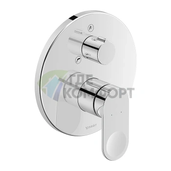 Смеситель для душа Duravit B.3 скрытого монтажа с переключателем и перепускным клапаном (хром) (B35210012010) - фото 1