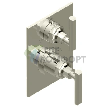 Термостатический смеситель для душа THG Les Ondes с переключателем на 2 потока | Комфорт и стиль в Matt Nickel (G8B-C01-5500BE) - фото 1