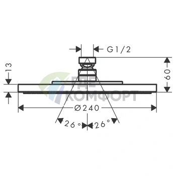 Верхний душ AX Starck 240 мм, 1jet, шлифованная медь (28494950) - фото 2