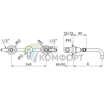 Встраиваемый смеситель для раковины Stella Italica Leve с регулируемой длиной излива, хром (IL 01002 CR00) - фото 2
