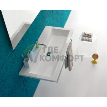 Раковина GLOBO Forty3 подвесная или на мебель 100х47х14см белая - фото 1