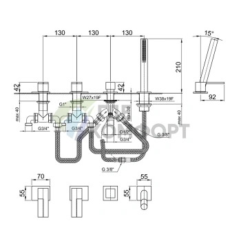 Ручка для смесителя Fantini AR/38 левая, цвет хром-хром (38 02 534902) - фото 2