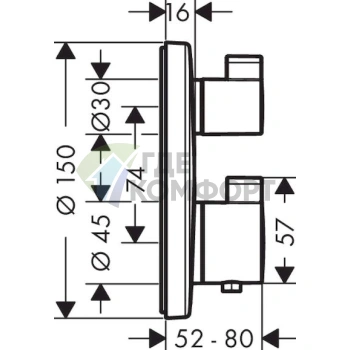 Термостат Hansgrohe Ecostat S для ванной комнаты: установите идеальную температуру воды - фото 2