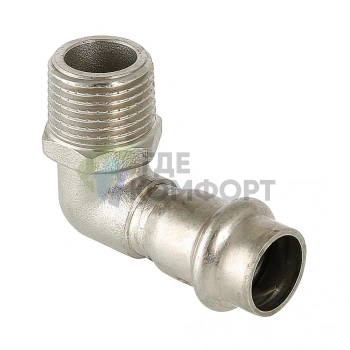 Пресс-угольник с наружной резьбой 15 мм х 1/2 из нержавеющей стали VTi.953.I.001504 VALTEC (ВАЛТЕК) - фото 1