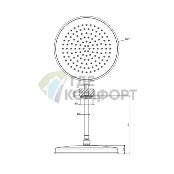 Верхний душ GESSI VENTI20 300 мм с потолочным держателем 293 мм (цвет Brass PVD) (65153#710) - фото 2