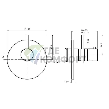 Термостатический встроенный смеситель для душа FIMA Carlo Frattini Fimatherm золото (F4039X1OR) - фото 2