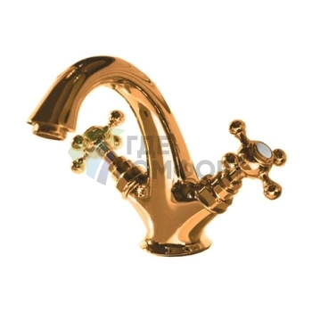 Смеситель для раковины Kerasan Retro в стиле ретро, бронза с гибкой подводкой (738993 br) - фото 1