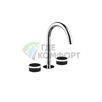 Смеситель для раковины Fantini Nice с нажимным донным клапаном — 3 отверстия, излив 183 мм, хром (65 02 S104S) - фото 1