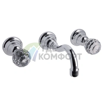 Настенный смеситель для раковины Carlo Frattini Elizabeth Chic на 3 отверстия, хром (F5081L/5CCR) - фото 1