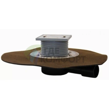 Трап HL510NHPr с решеткой 115x115 мм c сифоном Primus и горизонтальным выпуском - фото 1