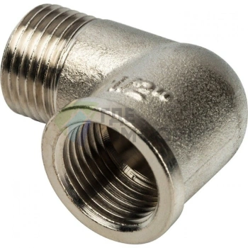 Угольник STOUT наружная/внутренняя резьба латунный НВ 1/2 никелированный - фото 4