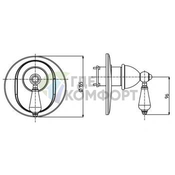 Встроенный смеситель для душа Elizabeth Chic Carlo Frattini FIMA, хром (F5089X1CCR) - фото 2