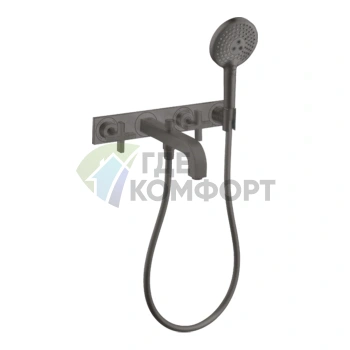 Стильный смеситель для ванны AX Citterio в элегантном цвете шлифованный черный хром (39441340) - фото 1