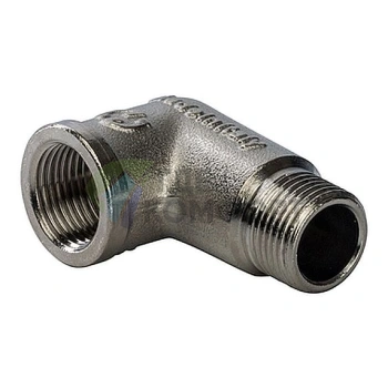 Угольник STOUT наружная/внутренняя резьба латунный НВ 3/8 никелированный - фото 1