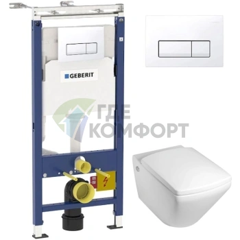 Подвесной унитаз Jacob Delafon Escale E1306 с инсталляцией Geberit Duofix 458.125.11.1