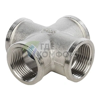 Крестовина STOUT ВВ 3/4 внутренняя резьба никелированная - фото 1