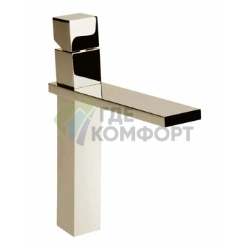 Смеситель для раковины Bossini Cube высокий, 1 отв., никель шлифованный (Z004302.094) - фото 1