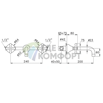 Встраиваемый смеситель для раковины Stella Roma 3861, хром (RM 01003 CR00) - фото 2