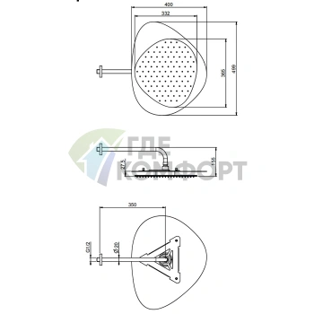 Стильный верхний душ Cloud Carlo Frattini Wellness в хроме с держателем (F2650CCR) - фото 2