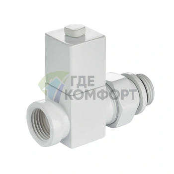 Набор дизайн-вентилей Royal Thermo CUBE 1/2 белый, RTE 56.0005, НС-1422574 - фото 3