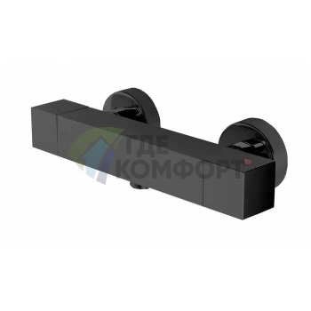 Термостат для душа Bossini Cube наружный 1/2 матовый черный (Z004103.073) - фото 1