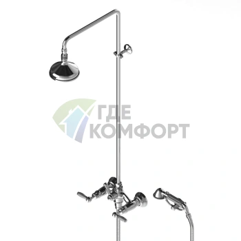 Душевой комплект Stella Italica Leve 3284/33-140: смеситель, штанга с ручным и верхним душем 140 мм, хром (IL 02511 CR00) - фото 1