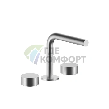 Смеситель для раковины Fantini AF/21: 3 отверстия, матовая натуральная сталь, излив 155 мм (27 93 A204WF) - фото 1