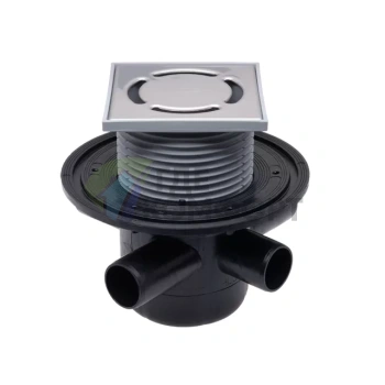 Трап HL304 с решеткой 115x115 мм-с обратным клапаном-с горизонтальными тремя входами DN50 и горизонтальным выходом DN50/45 - фото 1