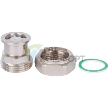 Разъемное соединение с плоским уплотнением и обратным клапаном 3/4, никелированное Stout - фото 1