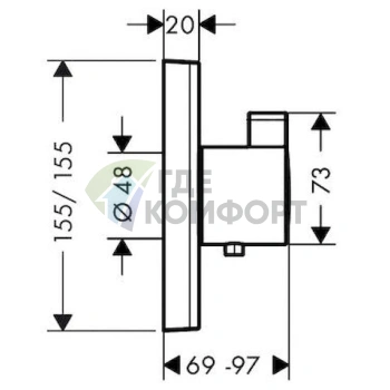 Термостат Hansgrohe ShowerSelect Highflow для комфортного и экономного душа - фото 3