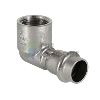 Пресс-угольник с внутренней резьбой 22 мм х 1/2 из нержавеющей стали VTi.952.I.002204 VALTEC (ВАЛТЕК) - фото 1