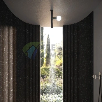 Верхний душ Apollo с LED-подсветкой, потолочный монтаж, матовый черный — Antonio Lupi (APOLLO3.1) - фото 1