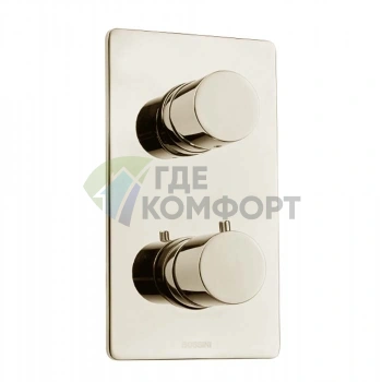 Термостат для душа Bossini Oki встраиваемый с девиатором (1/2/3/4/5), цвет никель сатинированный (Z00002.094) - фото 1