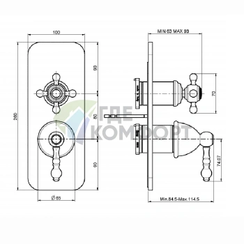 Встроенный смеситель для душа FIMA Carlo Frattini Elizabeth с переключателем на 2/3 источника, хром (F5089X6CR) - фото 2