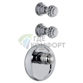 Термостатический смеситель для душа FIMA Carlo Frattini Elizabeth Chic с двумя запорными вентилями, хром (F5113X2CCR) - фото 1