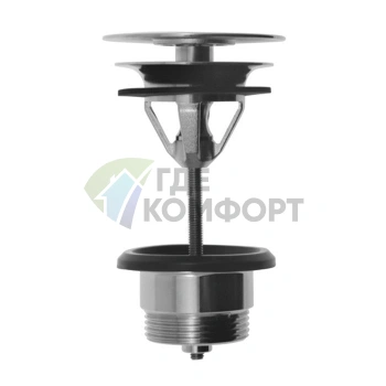 Донный клапан Fima Carlo Frattini 1 1/4 постоянного слива, круглая хромированная крышка (F2678CR) - фото 1