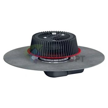 Воронка HL64HPowerSafe для аварийного водостока с фланцем-с полимербитумным полотном и горизонтальным выпуском - фото 1