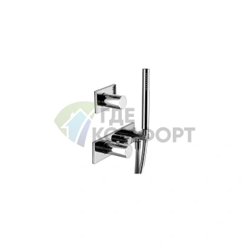 Встраиваемый термостат для душа Fantini Milano на 2 источника, 3/4, матовый хром (31 93 4712B) - фото 1