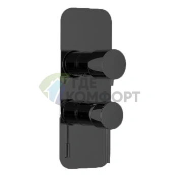 Встроенный смеситель для душа FIMA | Carlo Frattini Spillo Up с переключателем на 2/3 источника, матовый черный (F3039X6NS) - фото 1