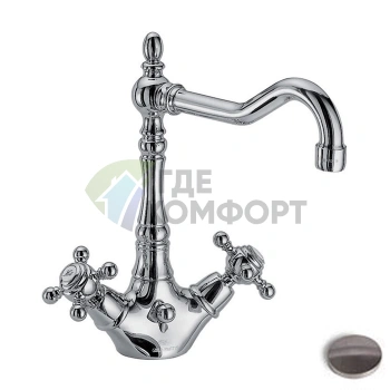 Смеситель для раковины Carlo Frattini Elizabeth с вращающимся изливом в брашированном никеле (F5091SN) - фото 1