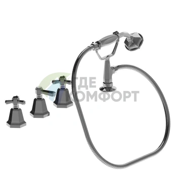 Смеситель Stella Eccelsa для ванны на 4 отверстия, без излива, хром (EC 02315 CR00) - фото 1