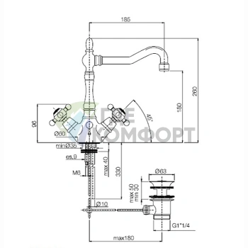 Смеситель для раковины FIMA Carlo Frattini Elizabeth с вращающимся изливом, бронза (F5091BR) - фото 2