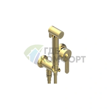 Гигиенический душ с однорычажным смесителем в полной комплектации, цвет полированное золото (U8D-F01-5840/MBG) - фото 1